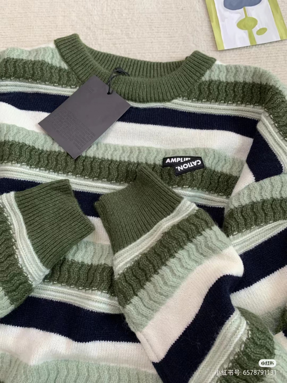 Knitted simple tops autumn and winter stripe sweater