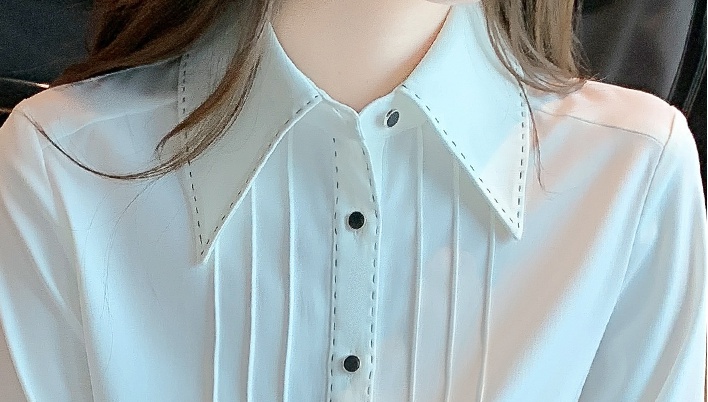 Long sleeve doll collar profession autumn white shirt
