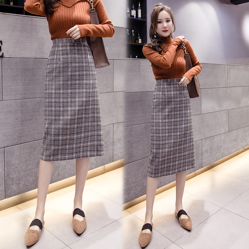 Retro woolen short skirt long autumn and winter skirt