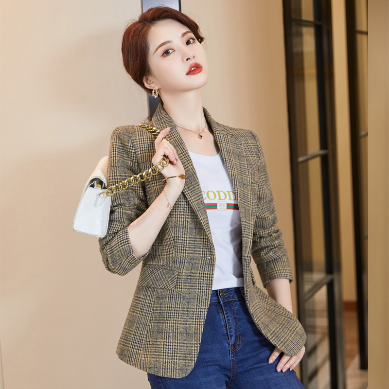 Autumn slim coat Korean style retro business suit for women