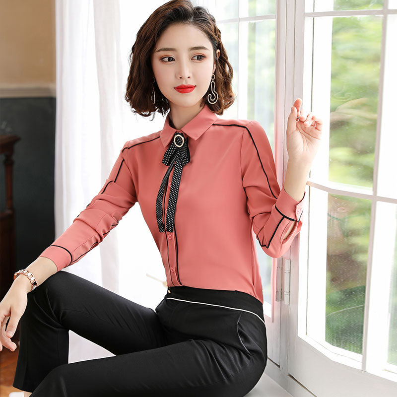 Slim spring work clothing long sleeve shirt for women
