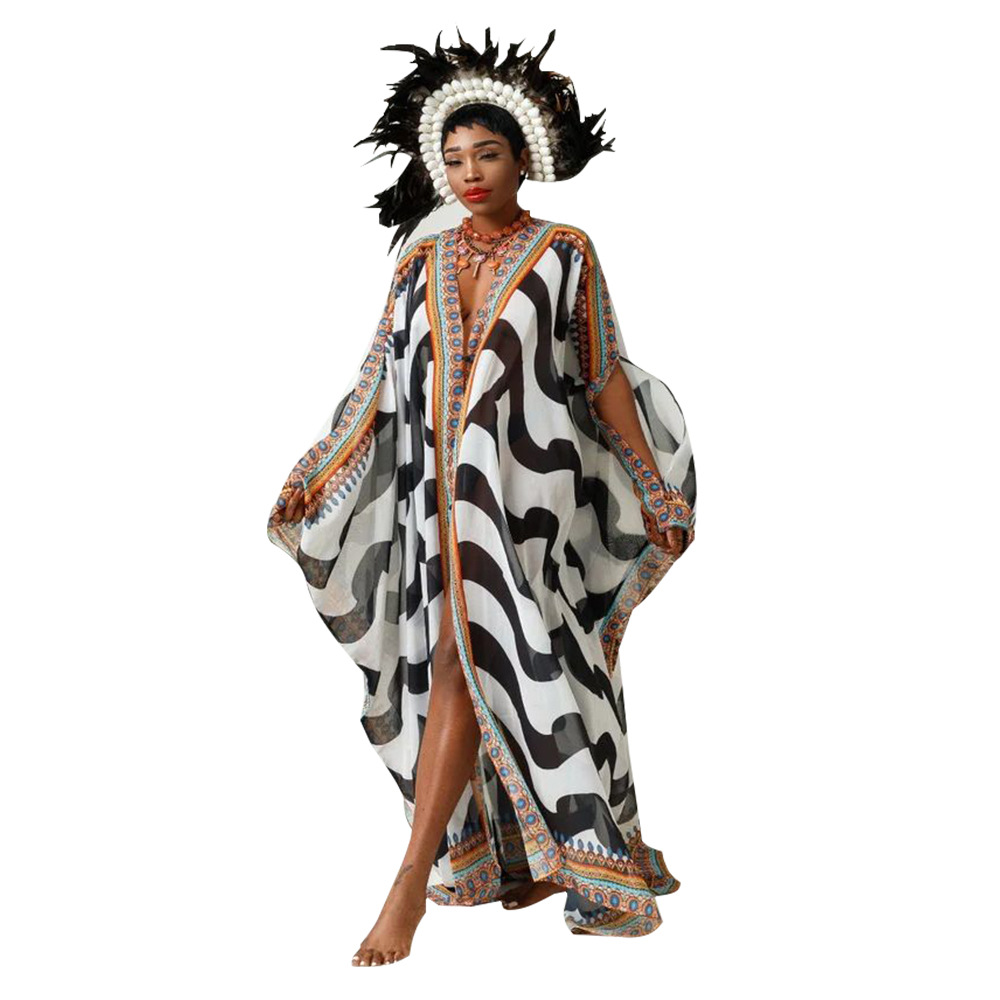 Fashion many printing windbreaker chiffon coat for women