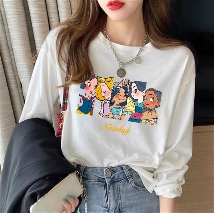 Long sleeve slim spring and autumn tops for women