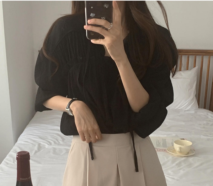 Loose frenum Korean style sweet long sleeve shirt