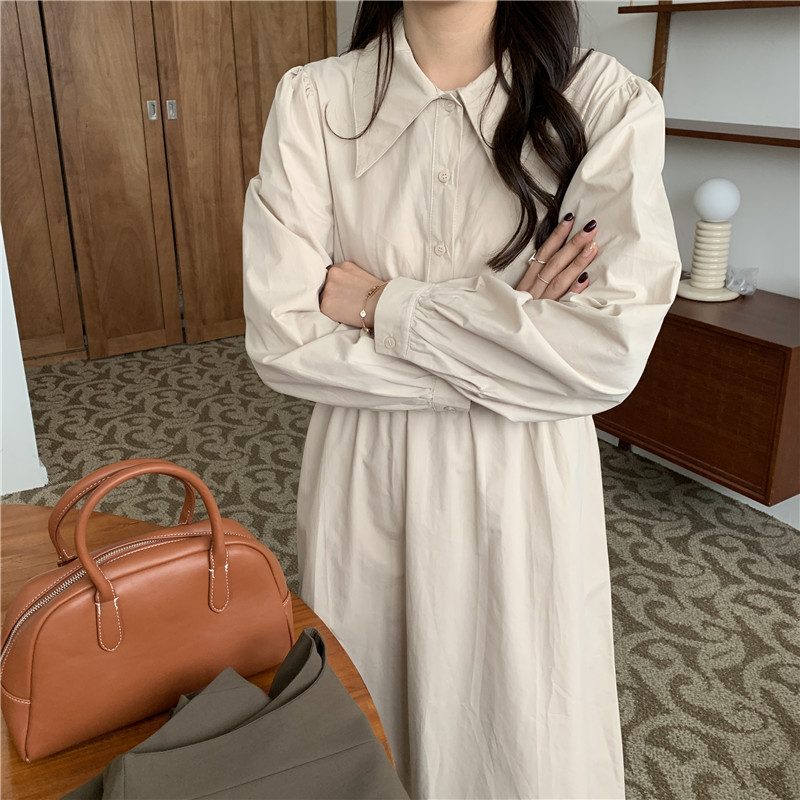 Korean style waistcoat simple dress 2pcs set