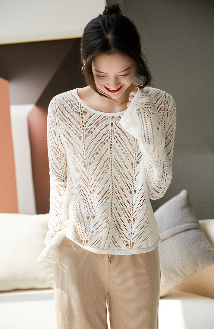 Pullover sunscreen romantic hollow cool sweater