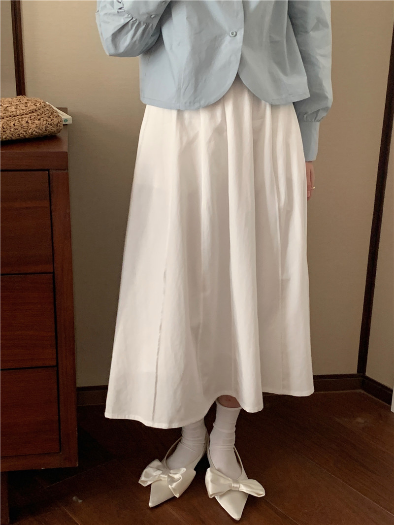 Korean style long all-match high waist skirt