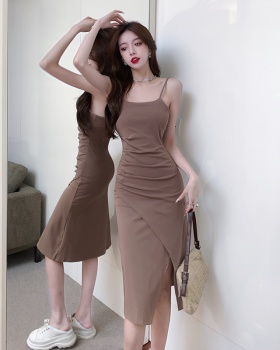 Fashion irregular cardigan long sleeve dress 2pcs set