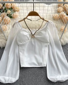 White long sleeve shirt autumn tops for women