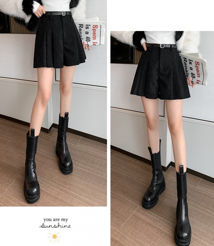 All-match high waist skirt slim woolen culottes for women
