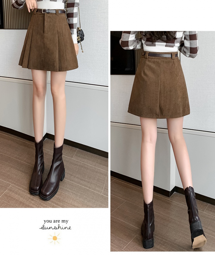 High waist anti emptied short skirt woolen corduroy shorts