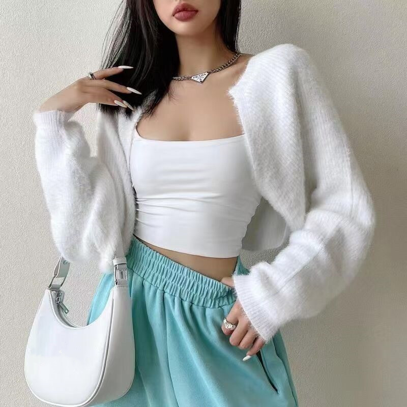 Short outside the ride Korean style coat lazy knitted cardigan