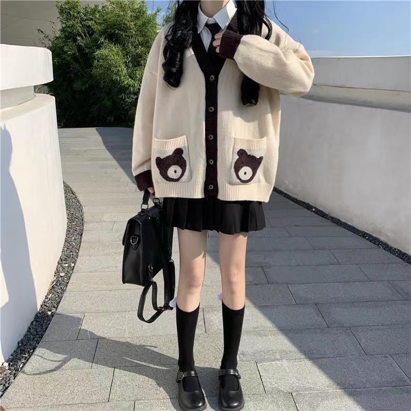 Outside the ride coat knitted sweater for women