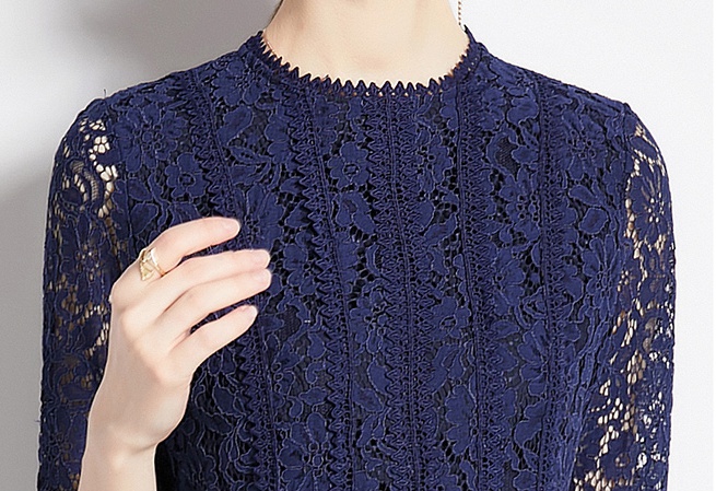Embroidery splice lace dress