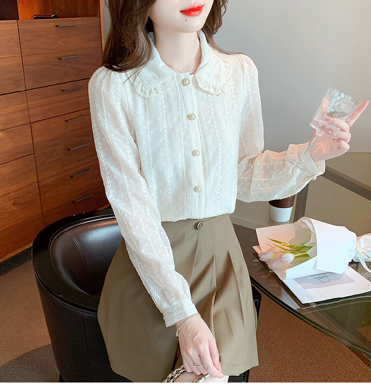 Doll collar chiffon small shirt fashion shirt for women