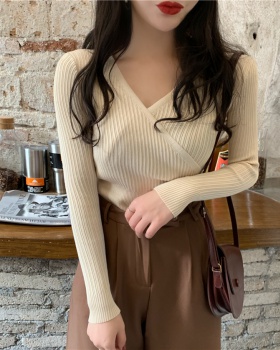 Cross long sleeve sweater pullover simple tops