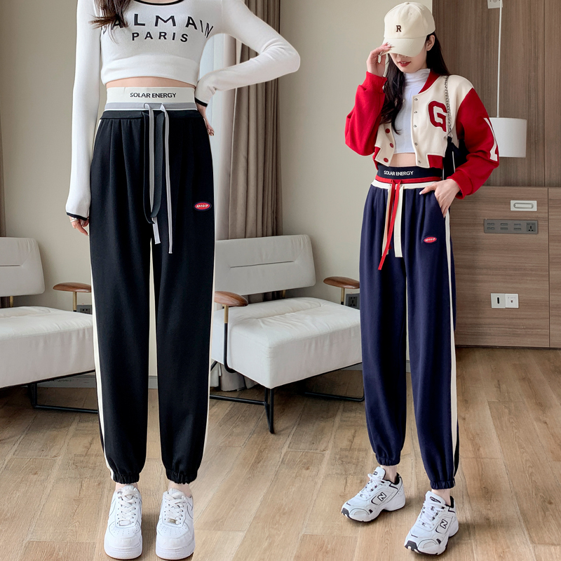 High waist all-match loose Casual sweatpants for women