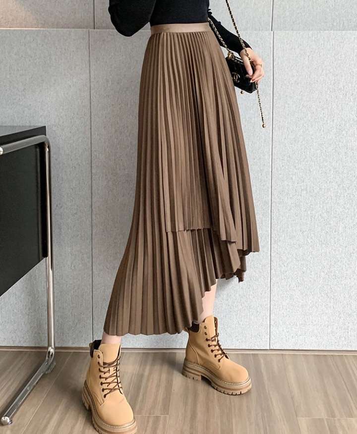 Autumn slim pleated high waist retro skirt for women