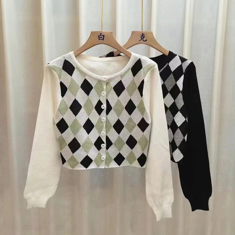 Slim thin knitted cardigan autumn long sleeve tops
