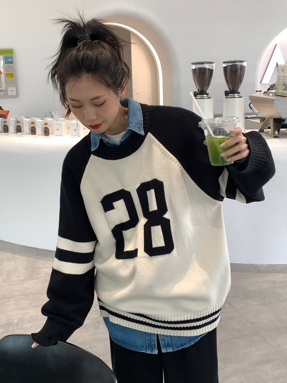 Spring wears outside college style sweater for women