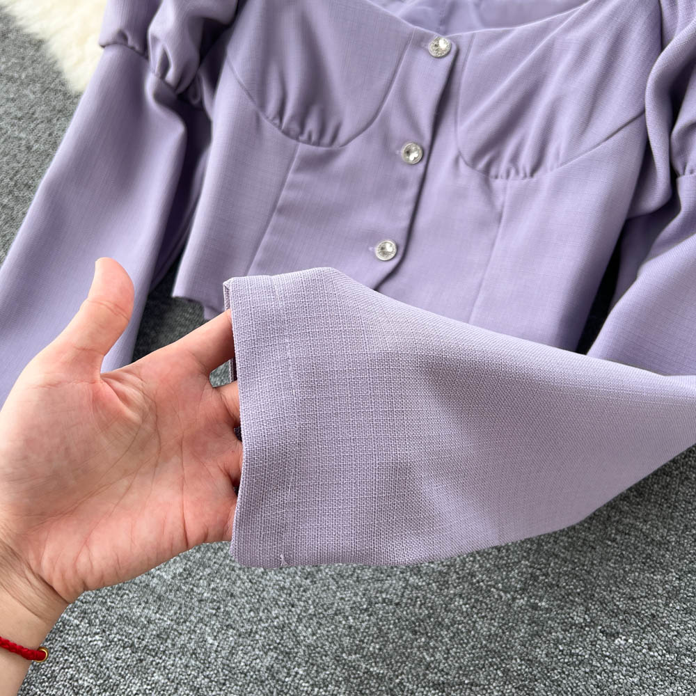 Puff sleeve tops temperament shirt for women
