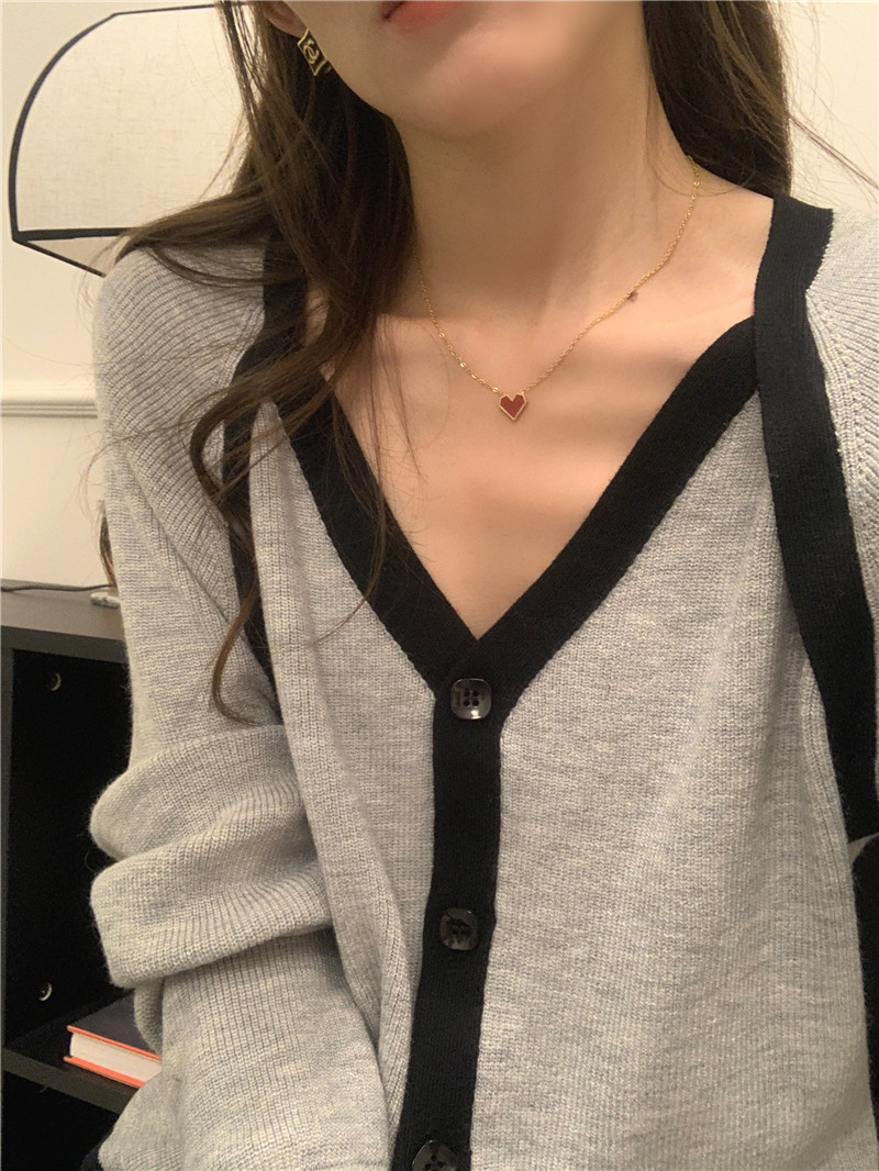 Slim sweater mixed colors bottoming shirt
