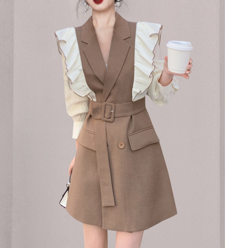 Autumn business suit pinched waist dress for women