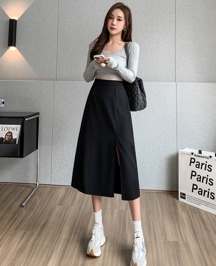 Split high waist skirt long business suit for women