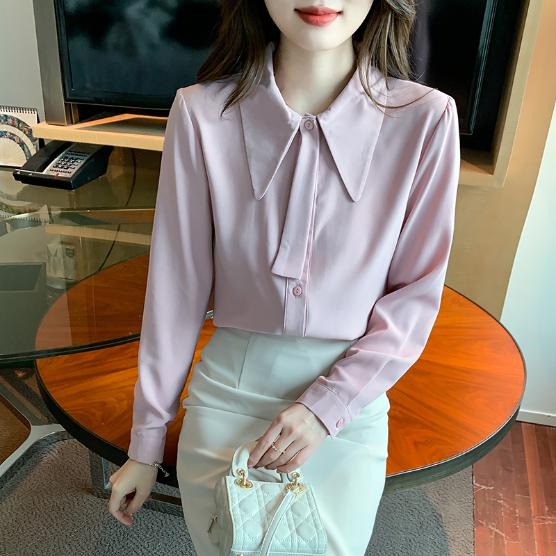 Temperament pink small shirt frenum Western style tops