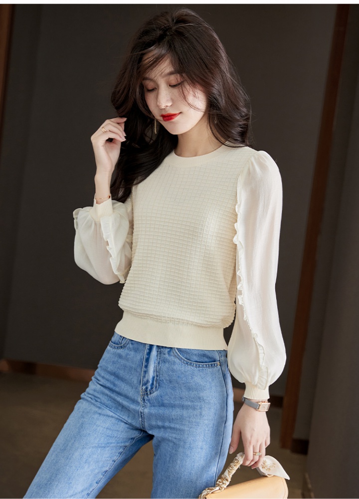 Long sleeve slim bottoming shirt knitted small shirt