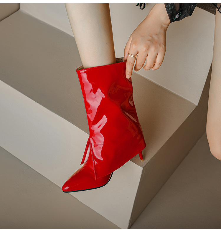Fine-root high-heeled short boots fashion women's boots