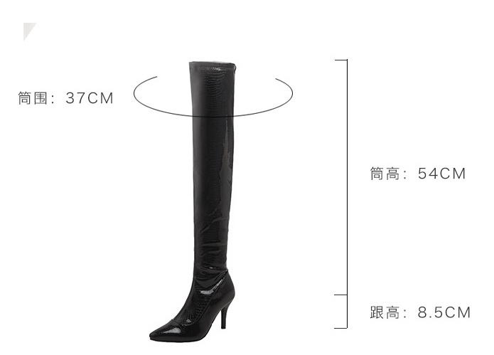 Fine-root thigh boots pointed women's boots for women