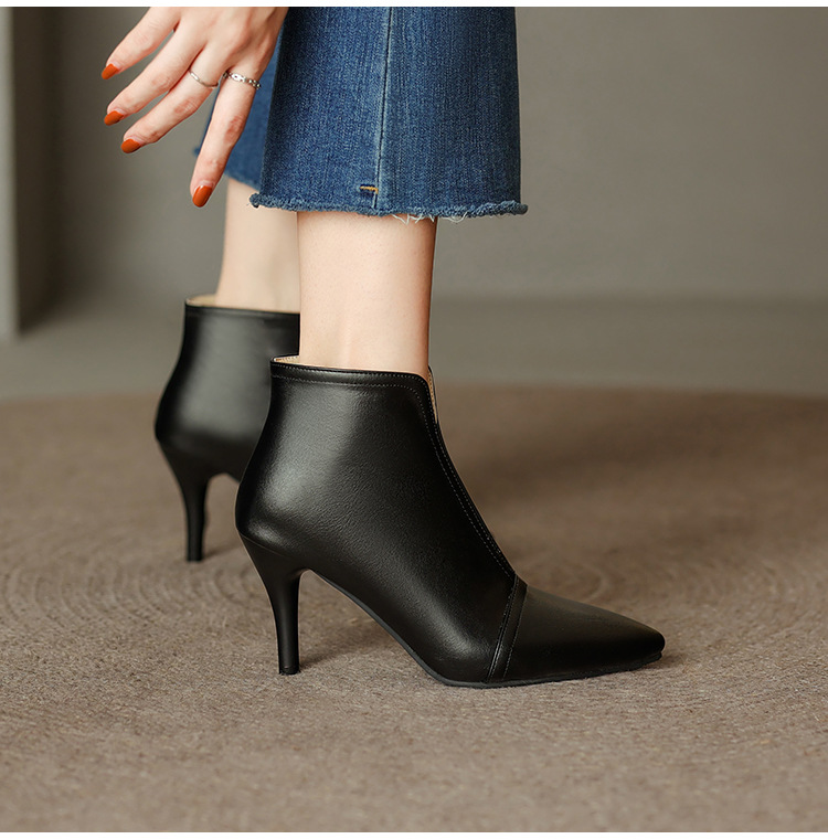 Autumn and winter fashion shoes pointed short boots
