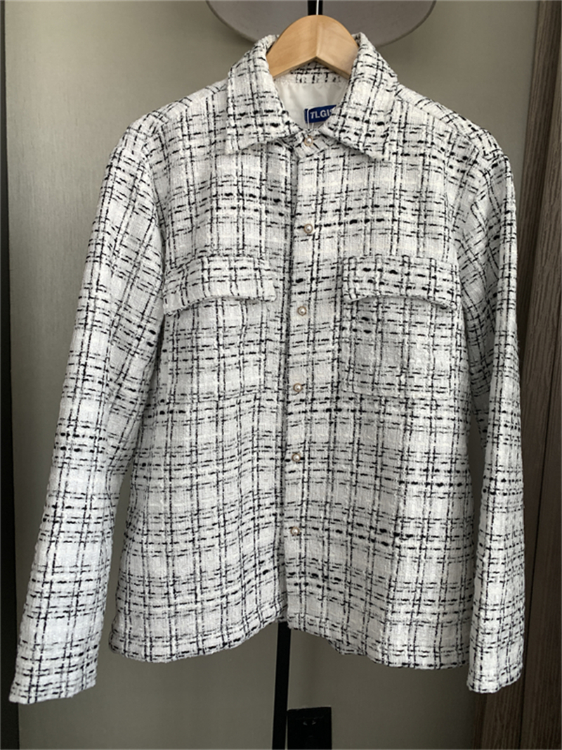 Plaid retro coat fashion and elegant loose shirt
