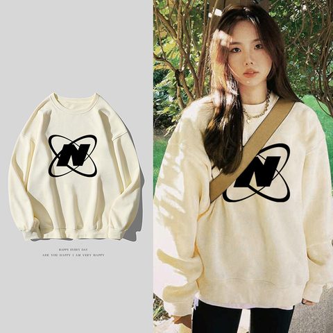 Printing loose autumn simple hoodie for women