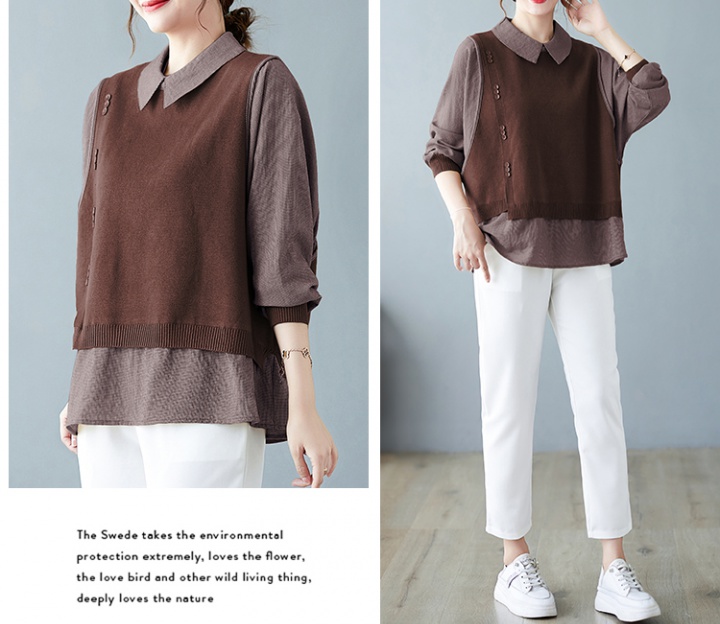 Bottoming fashion tops middle-aged small shirt for women