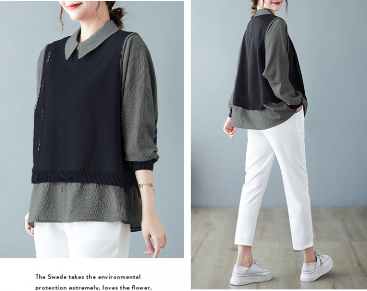 Bottoming fashion tops middle-aged small shirt for women