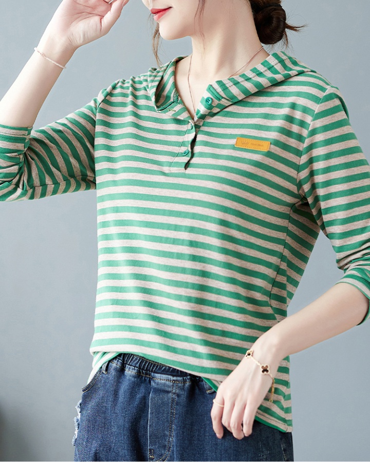 Stripe bottoming shirt spring and summer tops for women