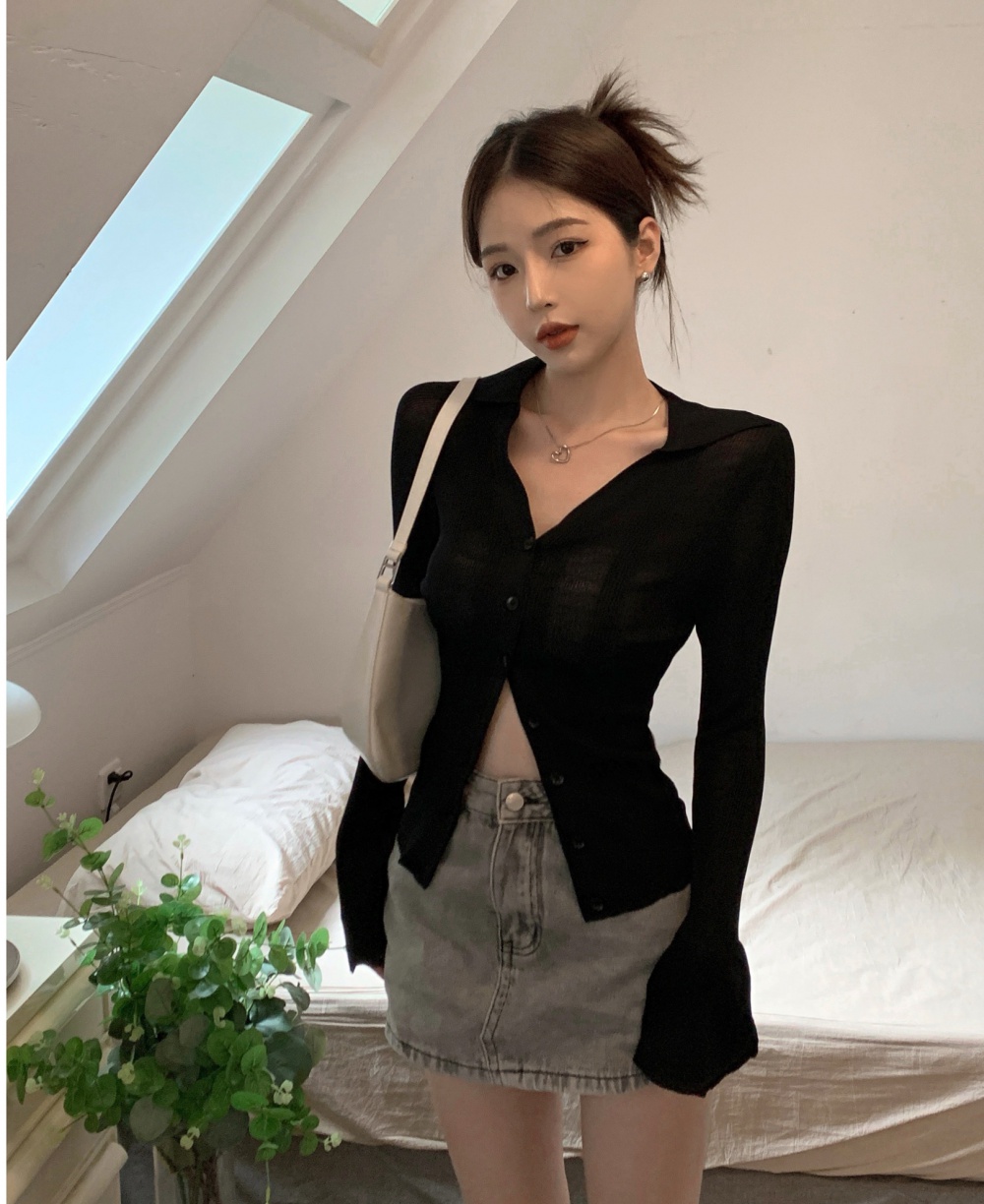 Perspective long sleeve tops light sweater for women