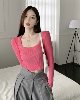 Autumn ice silk short sweater candy colors thin tops