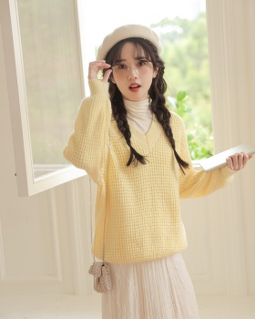Tender long pullover sweater college style spring and autumn coat