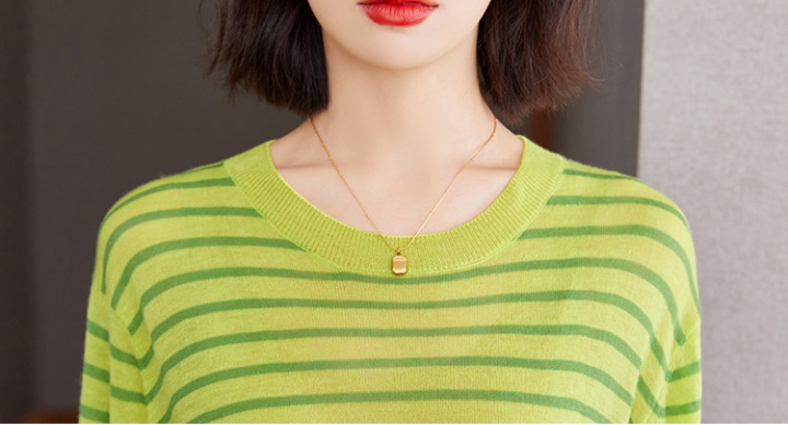 Autumn wool sweater stripe tops for women