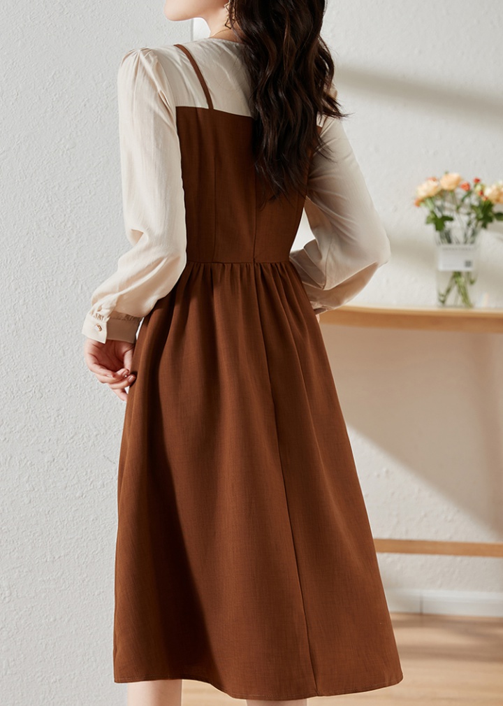 Fashion slim long dress pinched waist dress for women
