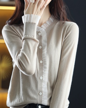 Short fashion knitted coat wool thin bottoming shirt