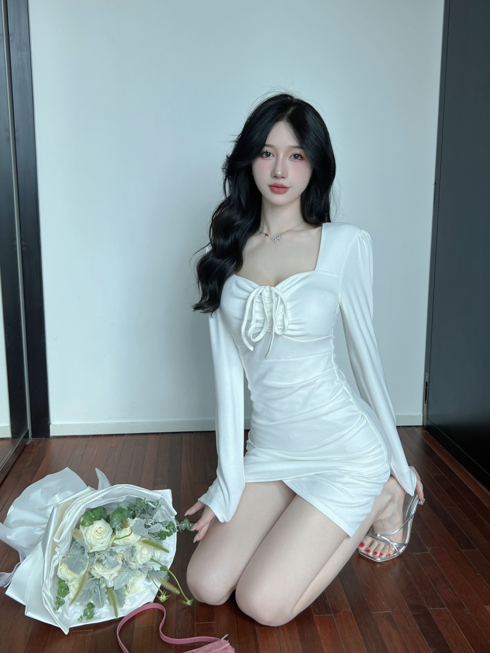 Sexy Korean style slim dress package hip bottoming T-back
