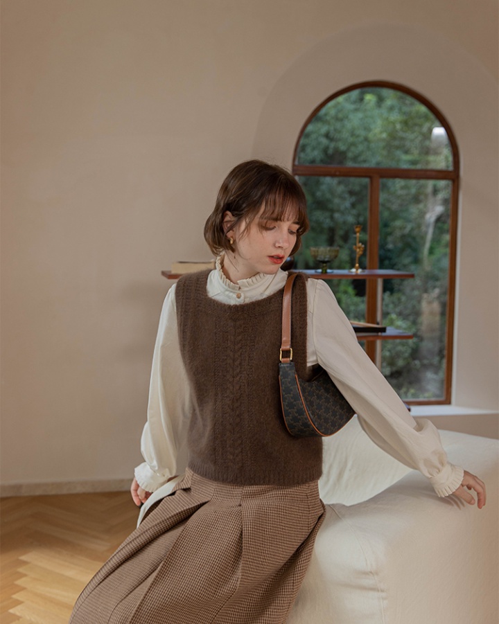 Autumn inside the ride vest France style tops for women