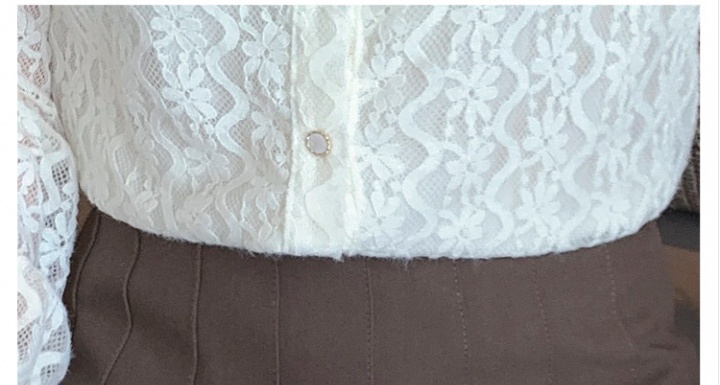 Lotus leaf edges chiffon shirt lace tops for women
