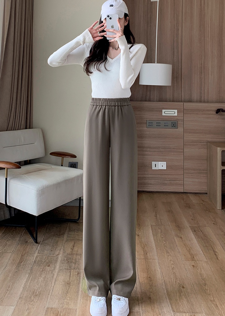 Gray drape pants loose pendant straight business suit for women