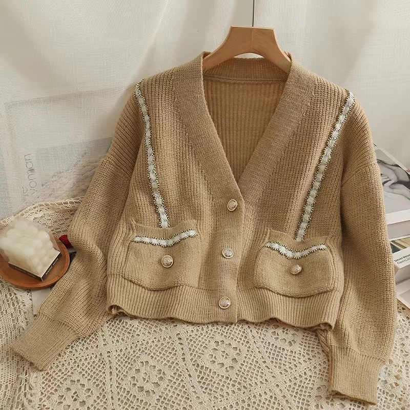 Knitted cardigan spring and autumn sweater for women