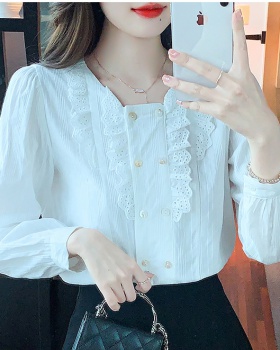 Temperament lady long sleeve tops Western style fashion shirt